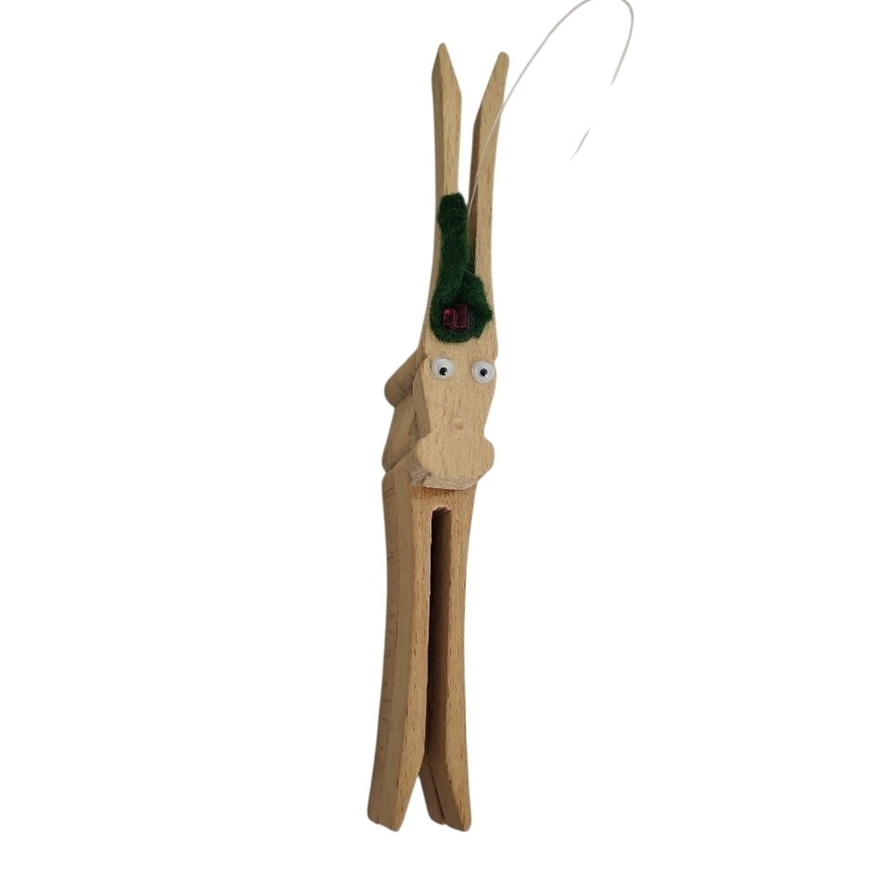 Rudolph the Red Nosed Reindeer Clothespin Christmas Tree Ornament Handmade